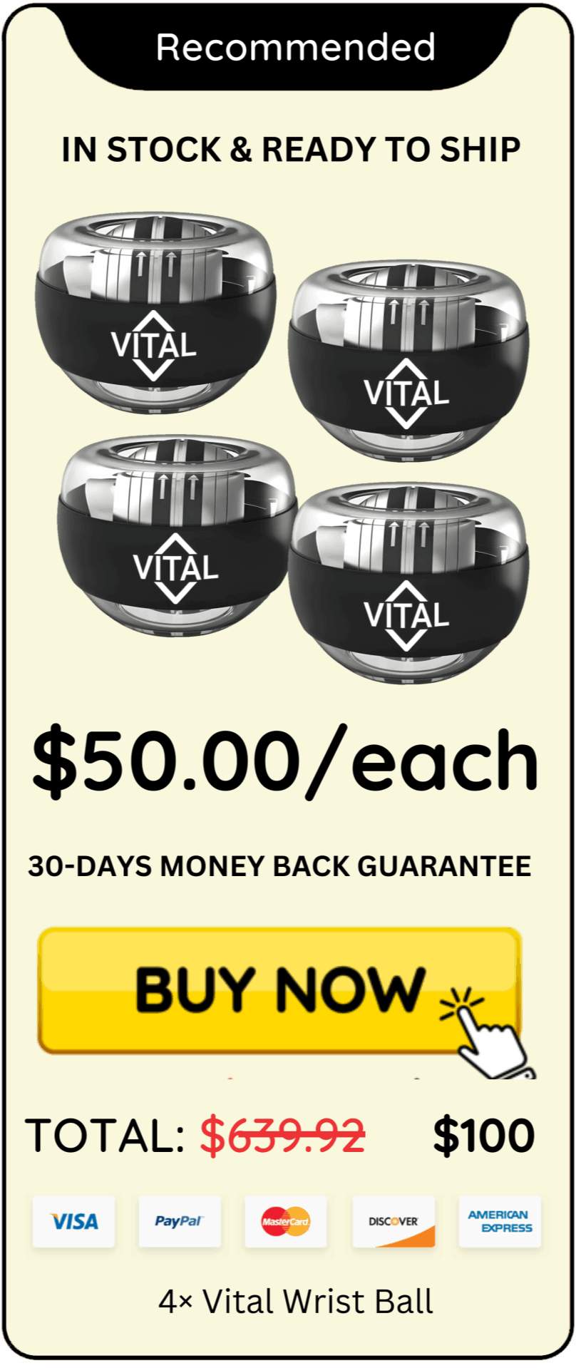 Vital Wrist Ball package offer price